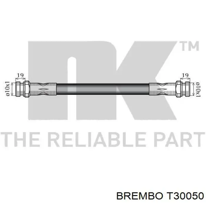 T 30 050 Brembo tubo flexible de frenos trasero