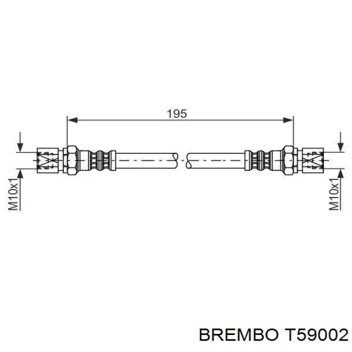 T59002 Brembo latiguillo de freno trasero