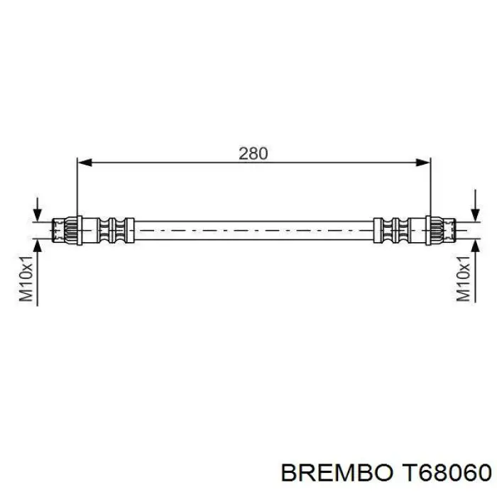 T68060 Brembo latiguillo de freno trasero