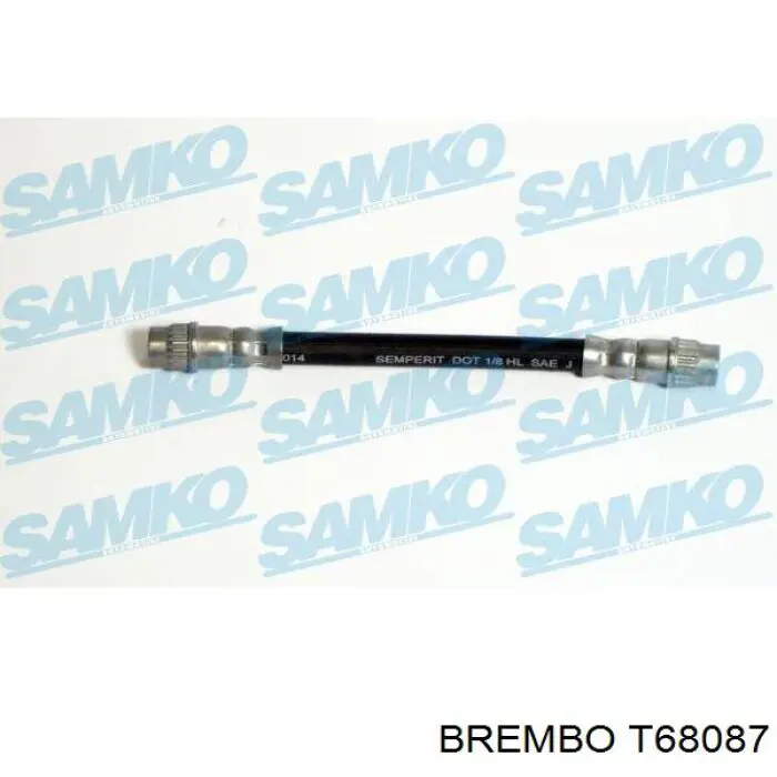 T68087 Brembo tubo flexible de frenos trasero