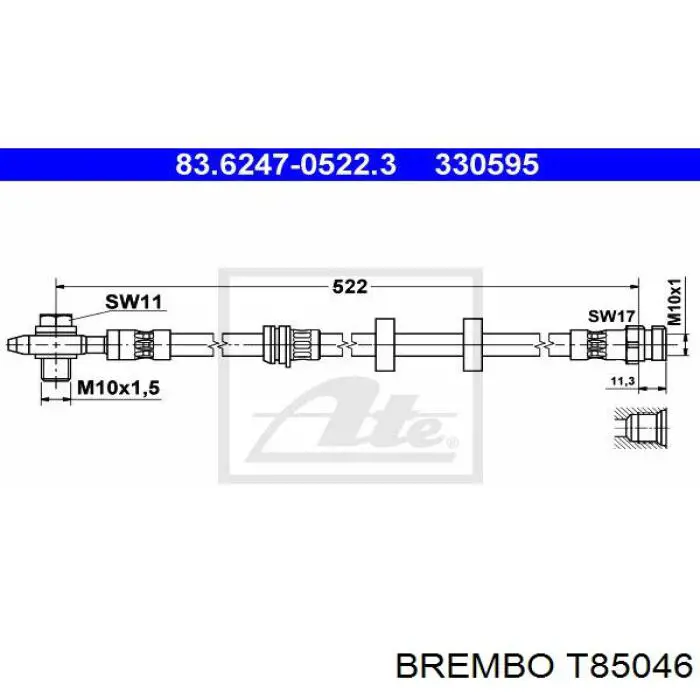 Latiguillo de freno delantero BREMBO T85046