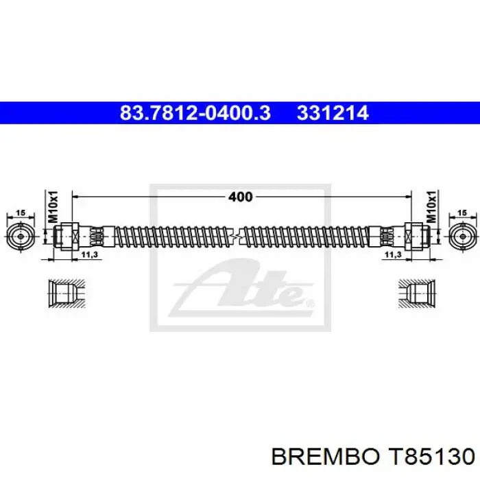 Comprar T85130 Brembo Latiguillo de freno trasero