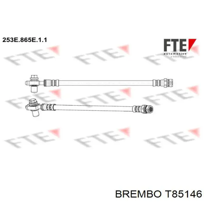 T85146 Brembo latiguillo de freno trasero izquierdo