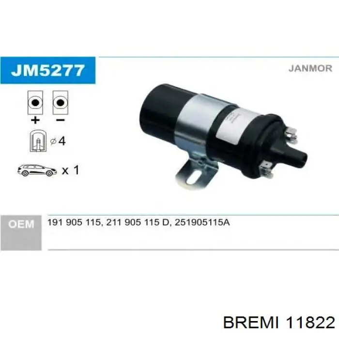 Bobina de chispa Bremi 11822 precio, desde 52,89 EUR