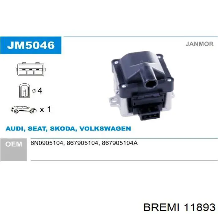Bobina de chispa Bremi 11893 precio, desde 23,23 EUR