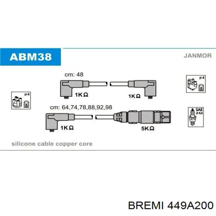 449A200 Bremi juego de cables de encendido