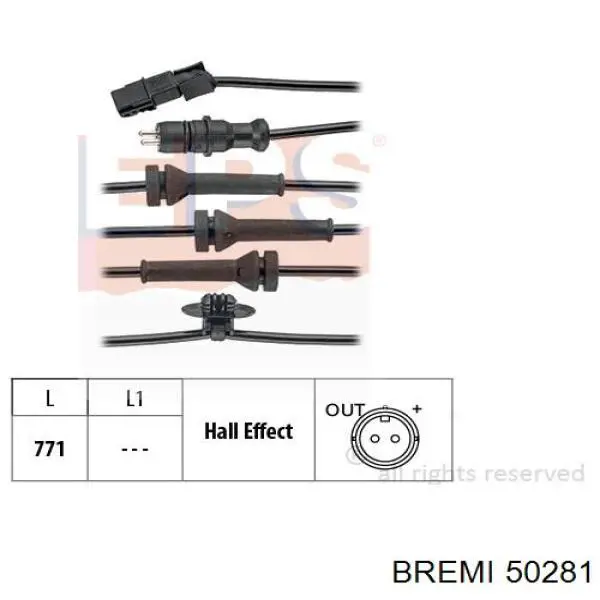 Comprar 50281 Bremi Sensor revoluciones de la rueda, delantero