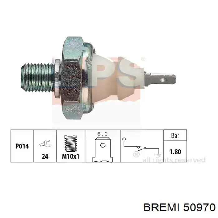 50970 Bremi sensor abs delantero derecho