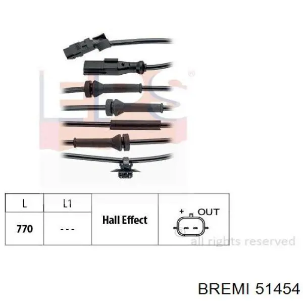 Sensor ABS trasero izquierdo 78442 FAE
