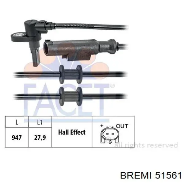 Sensor ABS de rueda delantera Bremi 51561 precio, desde 40,96 EUR