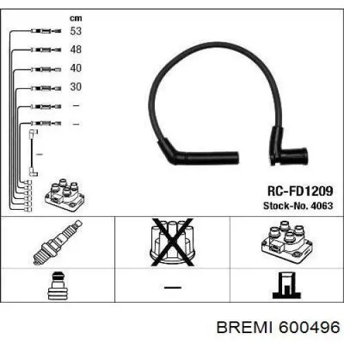 600496 Bremi juego de cables de encendido