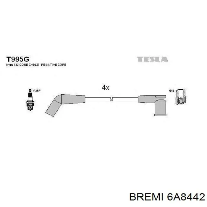 6A8442 Bremi juego de cables de encendido