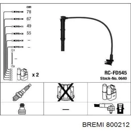 800212 Bremi juego de cables de encendido