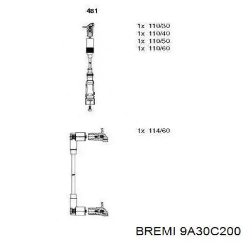 Cables de bujías 9A30C200 Bremi