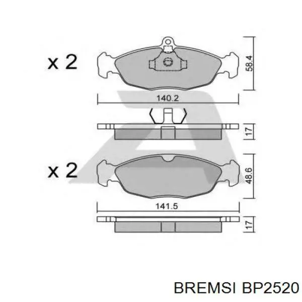 Pastillas freno delanteras Bremsi BP2520 precio, desde 18,57 EUR