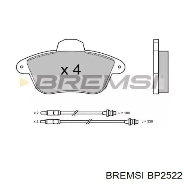 BP2522 Bremsi Pastillas delanteras
