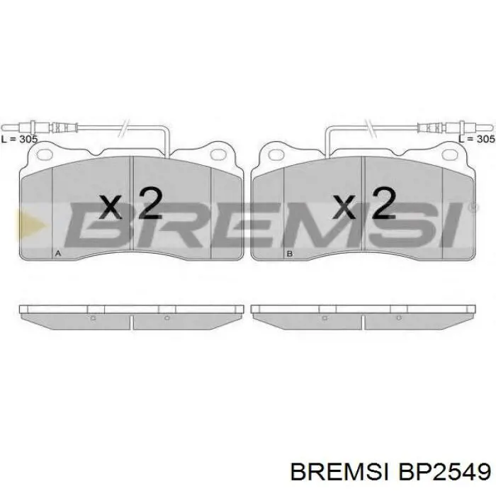 BP2549 Bremsi Pastillas delanteras
