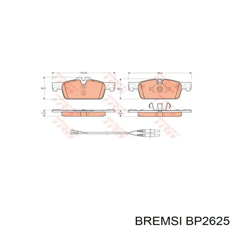 Pastillas de freno BP2625 Bremsi