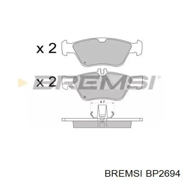 Comprar BP2694 Bremsi Pastillas delanteras de freno