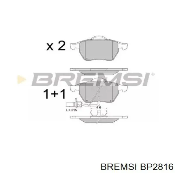 BP2816 Bremsi pastillas de freno delanteras