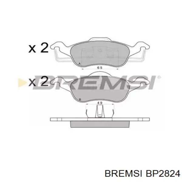 BP2824 Bremsi pastillas de freno delanteras