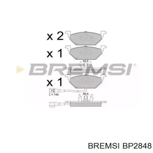 Comprar BP2848 Bremsi Pastillas delanteras de freno