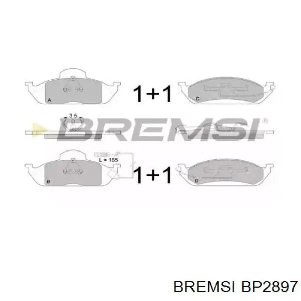 Comprar BP2897 Bremsi Pastillas delanteras de freno
