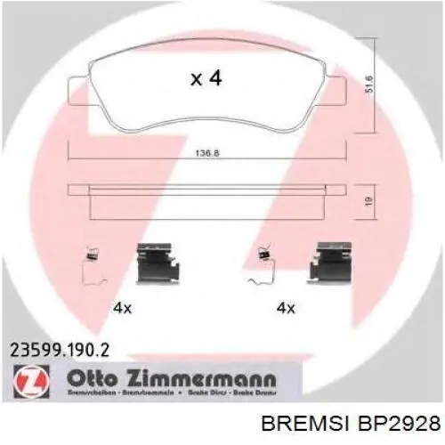 Pastillas de freno delanteras Peugeot 307 3A, 3C