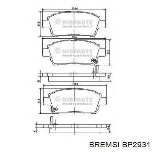 Pastillas de freno delanteras Toyota Prius NHW20