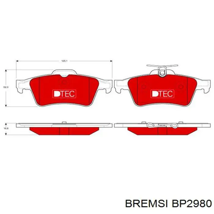 BP2980 Bremsi pastillas de freno traseras