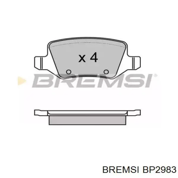 BP2983 Bremsi pastillas de freno traseras