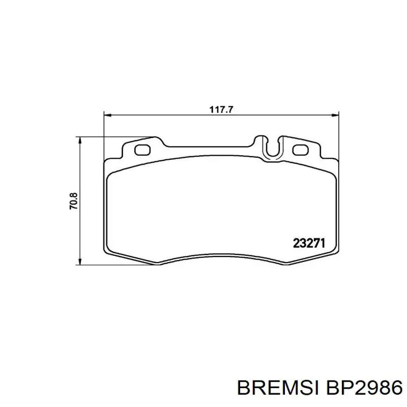Pastillas de freno BP2986 Bremsi