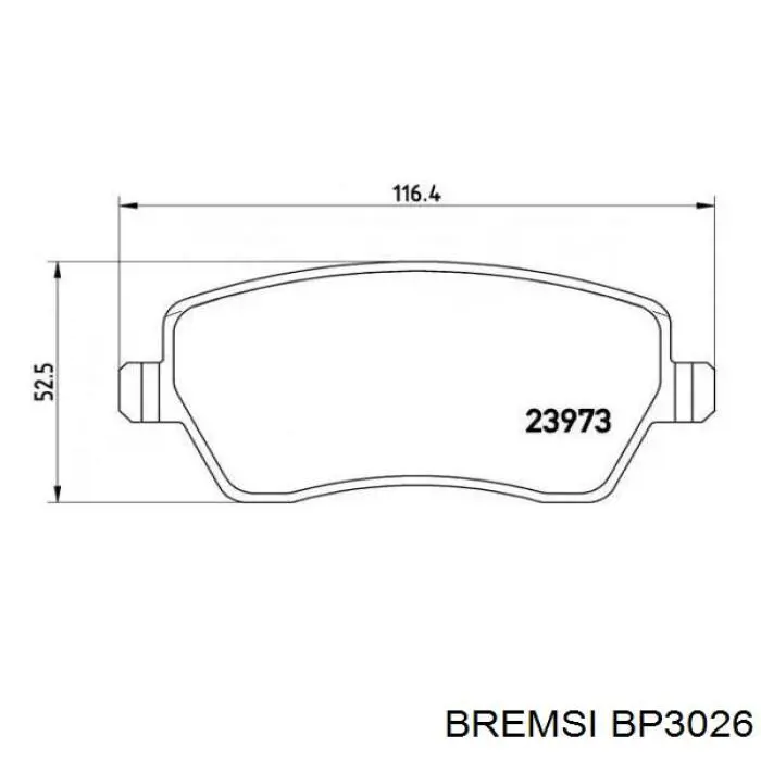 Pastillas de freno BP3026 Bremsi