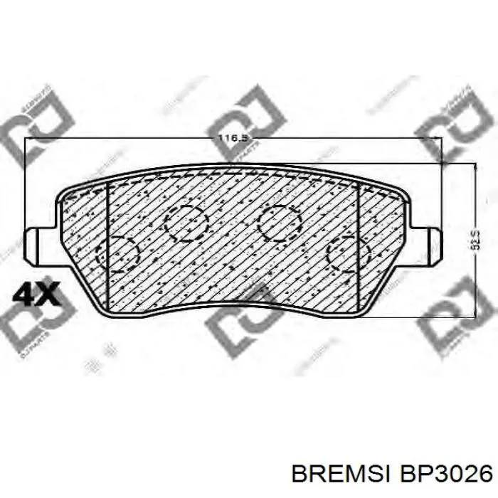 Pastillas de freno delanteras Bremsi BP3026