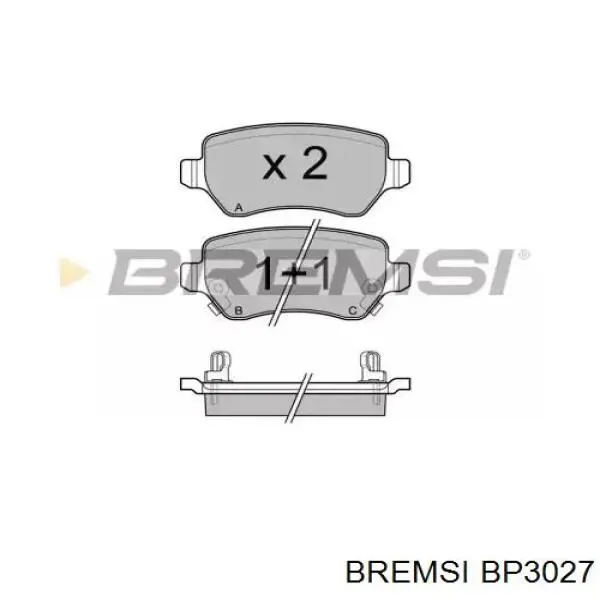 BP3027 Bremsi pastillas de freno traseras