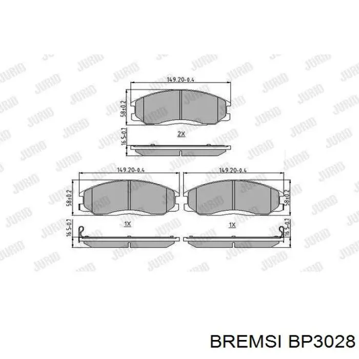 Pastillas freno delanteras Bremsi BP3028 precio, desde 27,87 EUR
