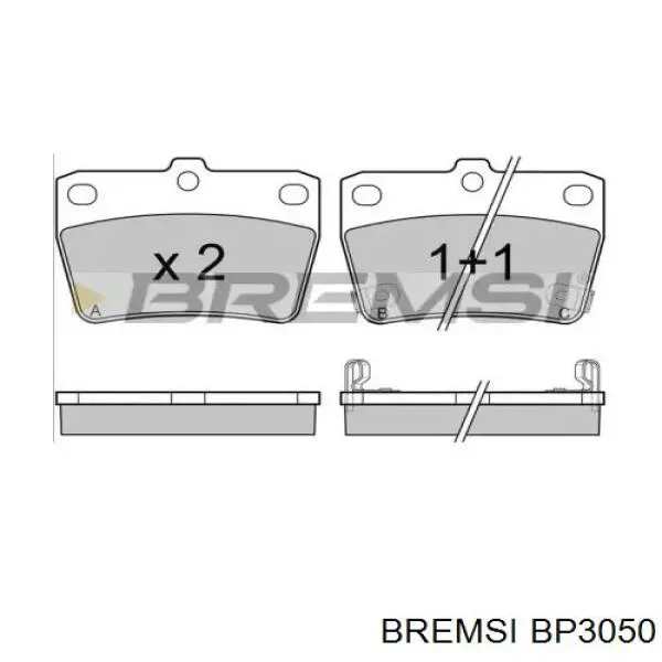 BP3050 Bremsi pastillas de freno traseras