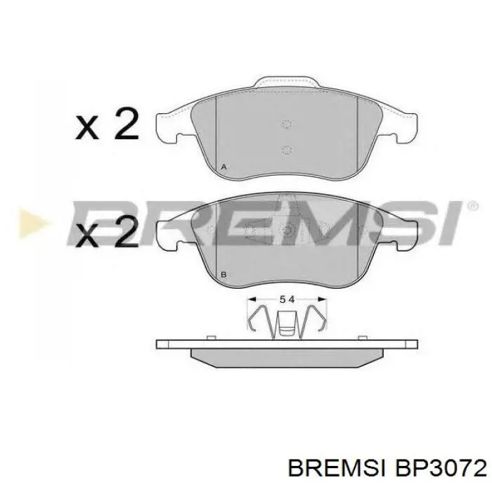Pastillas de freno BP3072 Bremsi