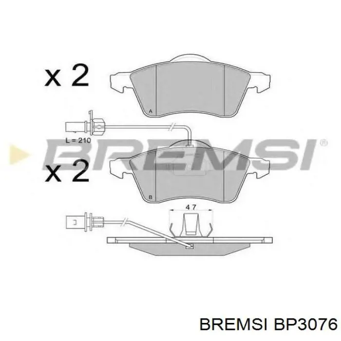 BP3076 Bremsi pastillas de freno delanteras