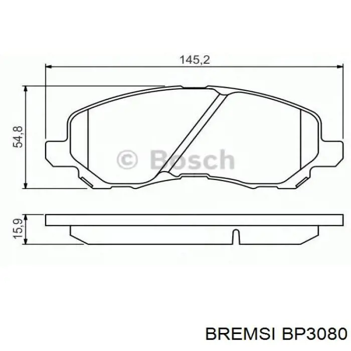 Pastillas de freno BP3080 Bremsi