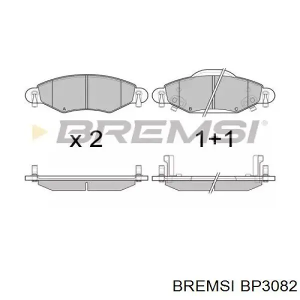 BP3082 Bremsi pastillas de freno traseras