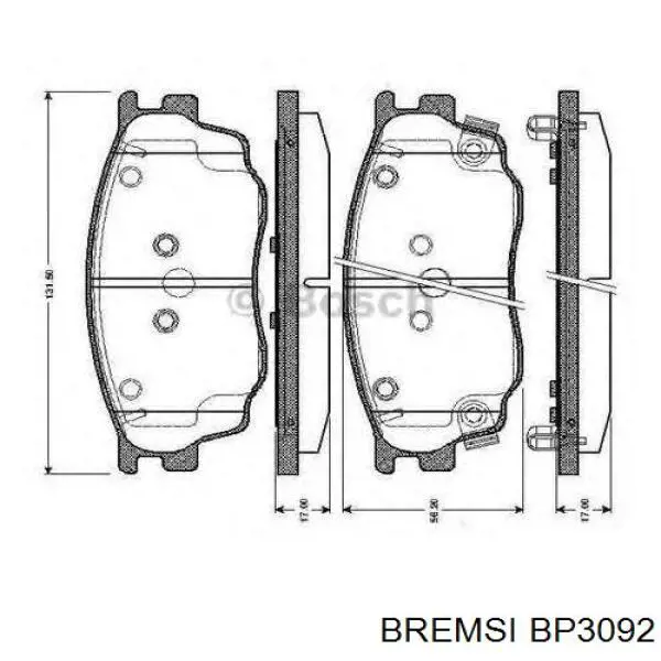 Comprar BP3092 Bremsi Pastillas delanteras de freno