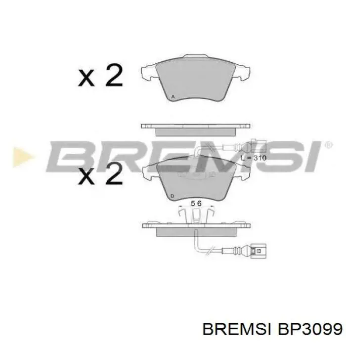 Comprar BP3099 Bremsi Pastillas delanteras de freno
