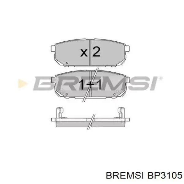 BP3105 Bremsi pastillas de freno traseras