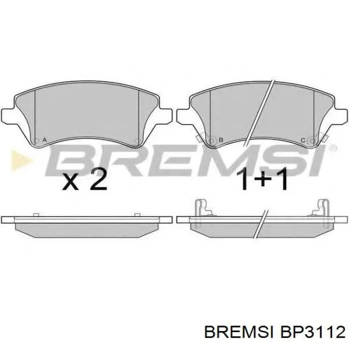 BP3112 Bremsi pastillas de freno traseras