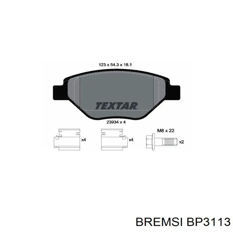 BP3113 Bremsi pastillas de freno delanteras