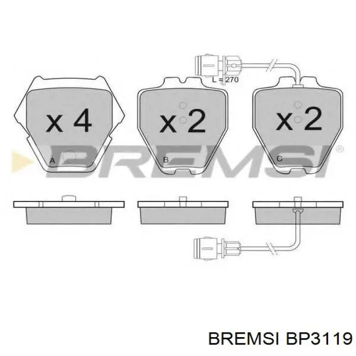 BP3119 Bremsi pastillas de freno delanteras