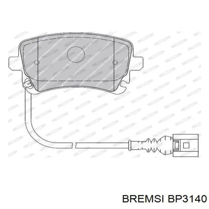 Pastillas de freno traseras BP3140 Bremsi