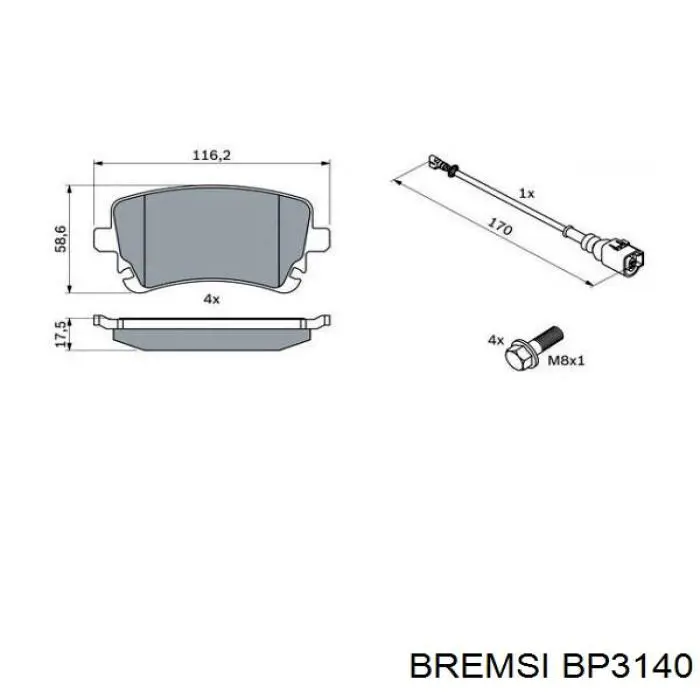 Pastillas traseras Bremsi BP3140