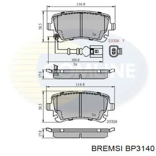 Comprar BP3140 Bremsi Pastillas de freno traseras